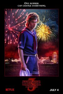 Affiche de la série stranger tings a l'effigie de Steve Harrington